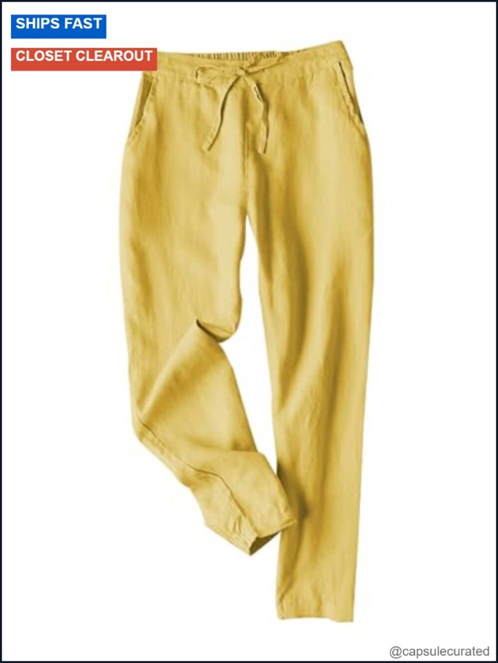 High Waisted Drawstring Linen Pants Women Casual Summer Jogger